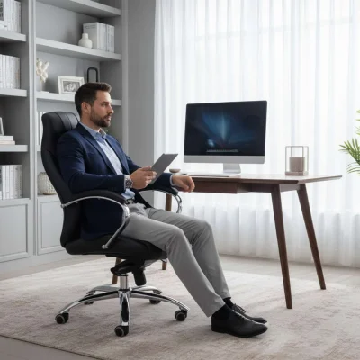 Кресло поворотное MASTIF, мультиблок, натуральная кожа, черный_2