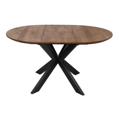 Стол РАУНД раздвижной, d100(140)*75, дуб мореный/черный (ПрР-4 DSW (02) КСЕ/Р-80)_6