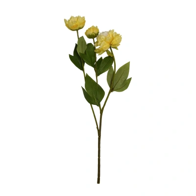 Искусственный цветок Пион, В530, желтый фотография