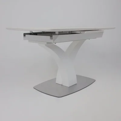 Стол НОТР ДАМ MODERNE, керамика 2 кат. 1400(1800)*850, Камень белый Calacata vagli/Белый Муар_14