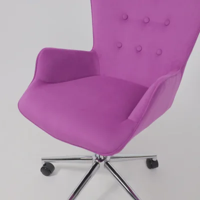 Кресло поворотное BELLA chrome, Velluto 41, велюр/фиолетовый_16