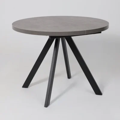 Стол RONDO М-100, круглый раздвижной 100(135), ДЫМЧАТАЯ КЕРАМИКА/Черный_13