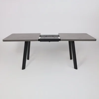 Стол LEON LUX RADIAL-160, раздвижной 160(205)х90, Дымчатая керамика/Чёрный_17