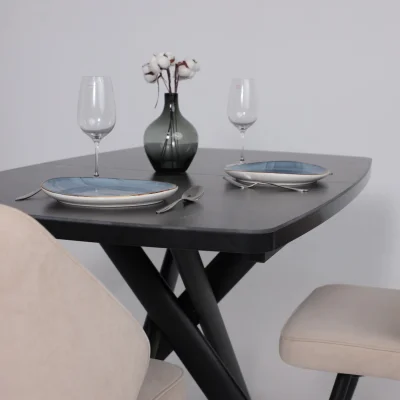 Стол LEONEL-130, раздвижной 130(165)х85, STONE BLACK ST CER/Черный_5