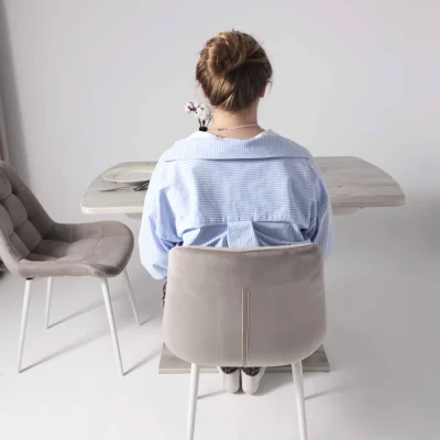 Стул AV 405, бежевый бархат Confetti smoke/белый_2