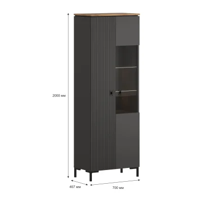 Н.м. "SAN GIMIGNANO" шкаф REG1D1W, к.Антрацитовый+Дуб нокс/ф.Антрацитовый+Готика_5
