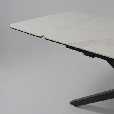 Стол РЕЙН NEW,керамика 0 кат. 1200(1840)*800, Камень белый Greys White/Черный матовый_15