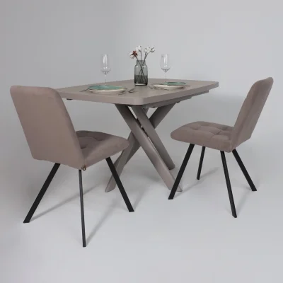 Стол LEONEL-130, раздвижной 130(165)х85, Бежевый камень-HPL/Капучино_4