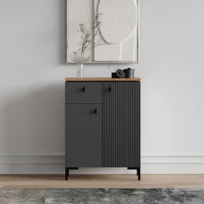 Н.м. "SAN GIMIGNANO" тумба KOM2D1S, к.Антрацитовый+Дуб нокс/ф.Антрацитовый+Готика_5