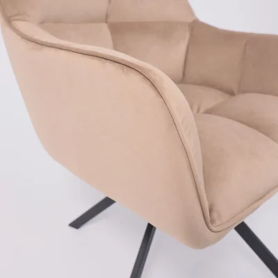Кресло VIRGINIA, поворотное, велюр, капучино HCJ-11/черный_12