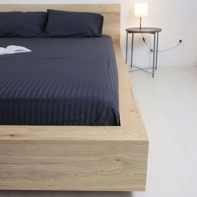 Простыня 150*215см Синий графит,  премиум сатин-страйп_8