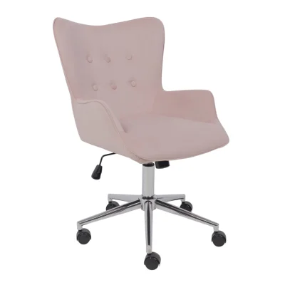 Кресло поворотное BELLA chrome, Velluto 37, велюр/пыльная роза фотография
