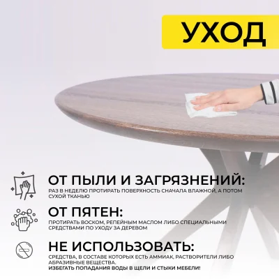 Стол ОКСФОРД, d1100*760, дуб натуральный/покрытие рич_17