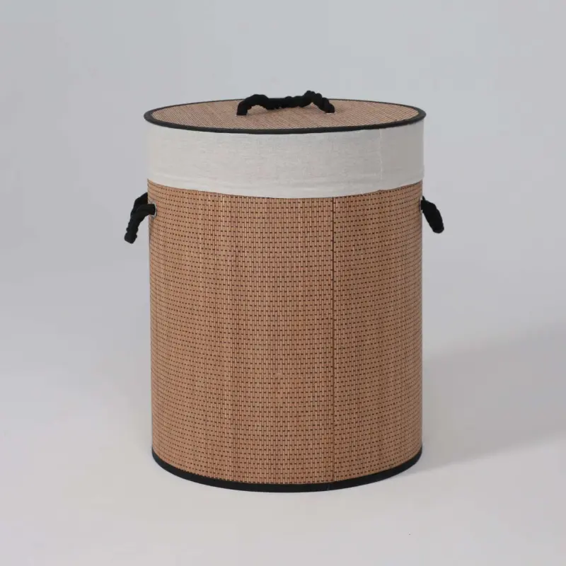Корзина BAMBOO DUO, круглая, темный, d40*50см_preview_3