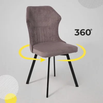 Кресло поворотное КАВРУС U-R, Nessi Dove 05, серо-коричневый велюр/черный_17