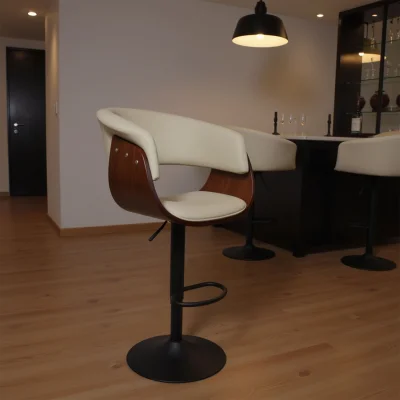 Стул барный ROSSI, экокожа, кремовый C-18/черный_8