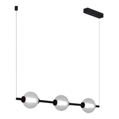 Светильник подвесной ST-Luce Черный/Прозрачное кракелированное стекло LED 3*8,5W 3000K PEEK_3