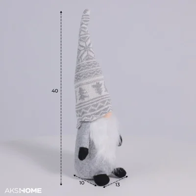 Интерьерное украшение "Гном с орнаментом", 40см, серый (RY-123)_11