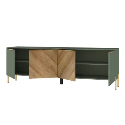 Н.м. "SIENA" тумба RTV4D, к.Дымчатый зеленый/ф.Дымчатый зеленый+Дуб вотан_3