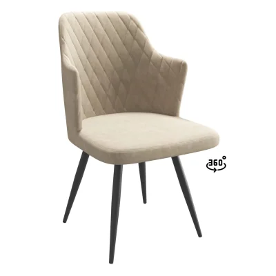 Стул FREDDY-R1 360, k02 Латте замша LUX\черный_1