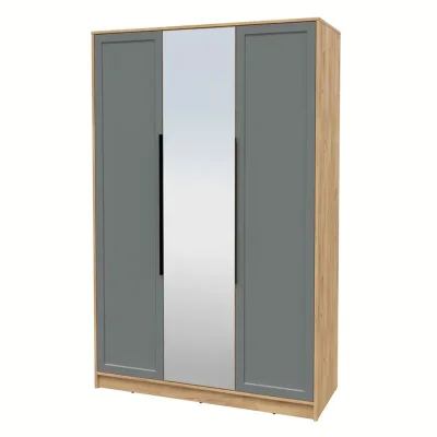 Шкаф КОНЦЕПТ Тренд КТ-Ш3(з), к.Дуб золото/ф.Серый  (В2128хШ1360хГ547мм) фотография