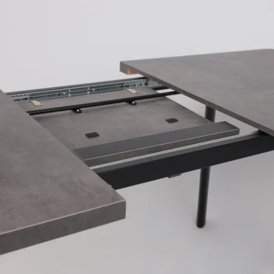 Стол LEON LUX RADIAL-160, раздвижной 160(205)х90, Дымчатая керамика/Чёрный_13