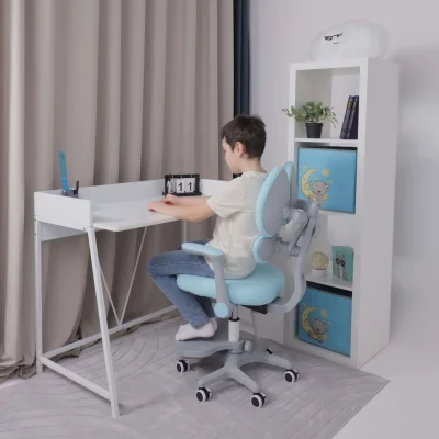 Кресло поворотное LEO, ткань, голубой_4