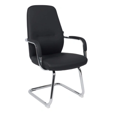 Стул VELLA, черная экокожа/хромированный металл фотография