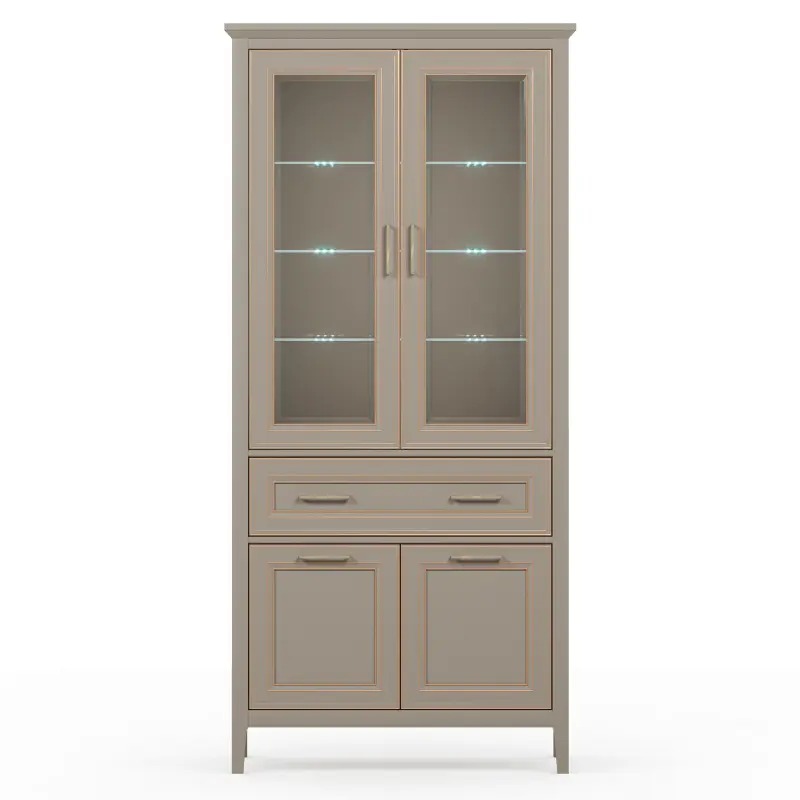 Н.м. "CLASSIC" шкаф REG2W2D1S с подсветкой, к.Глиняный серый/ф.Глиняный серый_preview_3
