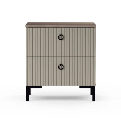 Н.м. "DOMENICA" тумба прикроватная KOM2S, к.Глиняный серый+Дуб сильвержек ореховый/Глиняный серый_2