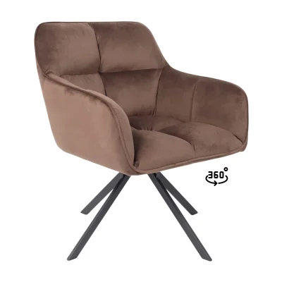 Кресло VIRGINIA, поворотное, шоколадный велюр HCJ-10/черный фотография