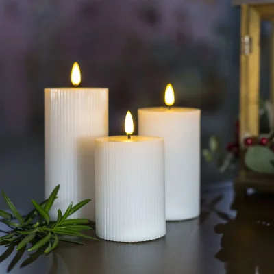 Комплект из электронных свечей AKS тип 1 ( 3 свечи 7.5х13/15.5/18см 1LEDх3, 2ААх3 ) фотография