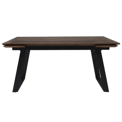 Стол САНГАЙ раздвижной, 136(196)*80*80, дуб галифакс табак / черный (ПрР-7 DSW (02) ТрН/Р-80)_11