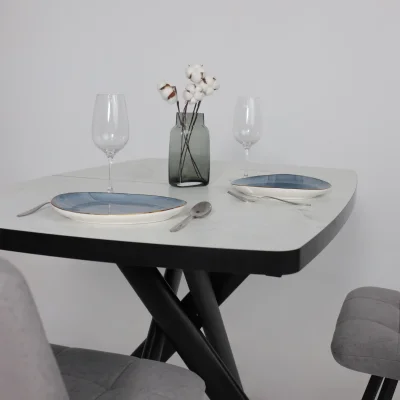 Стол LEONEL-130, раздвижной 130(165)х85, Кварцит-HPL/Черный_5