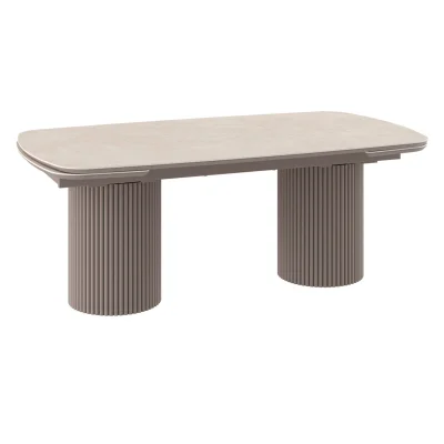 Стол ASKAR SLIDE-200, раздвижной 200(280)*110, BAYONA IVORY PREMIUM CER/Капучино фотография