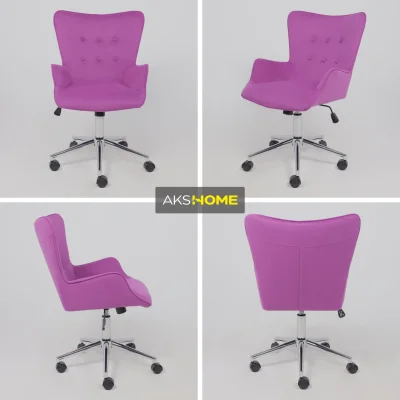 Кресло поворотное BELLA chrome, Velluto 41, велюр/фиолетовый_3