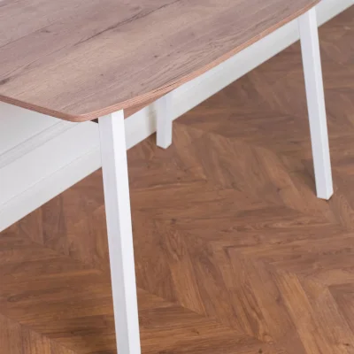 Стол ЛИОН раздвижной, 120(152)*70, Дуб/Белый_8