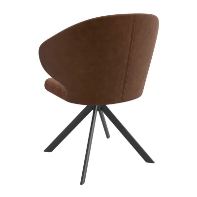 Стул ROBERT-R 360, g08 TERRACOTTA шенилл lux - TERRACOTTA замша lux\черный_2