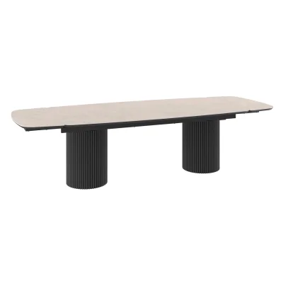 Стол ASKAR SLIDE-230, раздвижной 230(310)*115, BAYONA IVORY PREMIUM CER/Черный_2