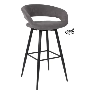 Стул барный BARNY-R 900, b28 ANTRACITE LUX\черный фотография