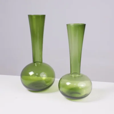 Ваза стеклянная FLORA, зеленый, 8*32см_5