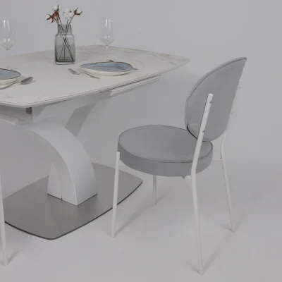 Стол НОТР ДАМ MODERNE, керамика 2 кат. 1400(1800)*850, Камень белый Calacata vagli/Белый Муар_10