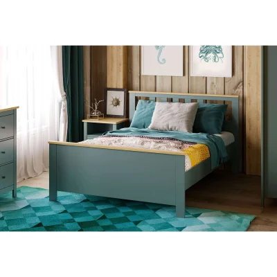 Кровать двойная САГА 140*200, темно-бирюзовая/ясень (2.08.04.220.16 RU)_6