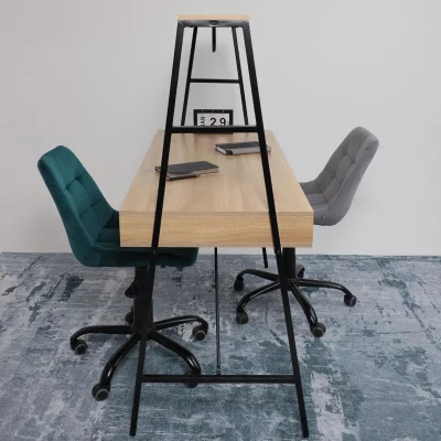 Стол письменный VECTOR, светлый дуб/черный металл, 1390*600*1400_4