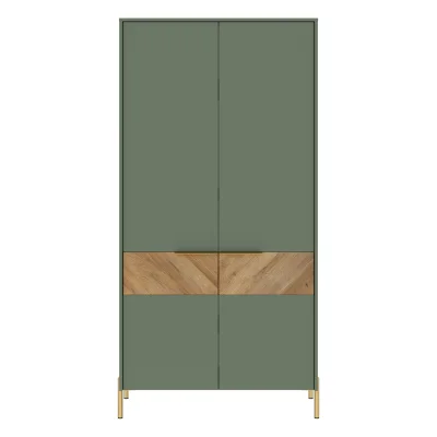 Н.м. "SIENA" шкаф SZF2D, к.Дымчатый зеленый/ф.Дымчатый зеленый+Дуб вотан_2