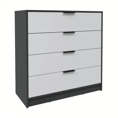 Комод КОНЦЕПТ КТ-К100, к.Антрацит/ф.Серый  (В1020хШ1000хГ451мм) фотография