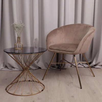 Кресло AMUR, светло-коричневый велюр HCJ-11/золото_2