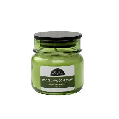 Ароматическая свеча SMOKED WOOD & MAPLE в стекле, Д75 Ш75 В75 фотография