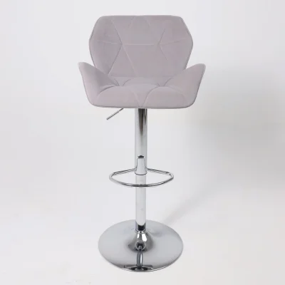 Кресло барное BERLIN GB, Kiton 722 серый велюр/хром_11