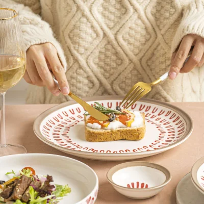 Соусник LOVE PRINT, керамика, красный принт, d9,2*2,6см_2